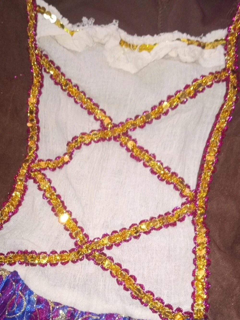Girls Burgundy Pirate Gypsy Costume with Purple Sash